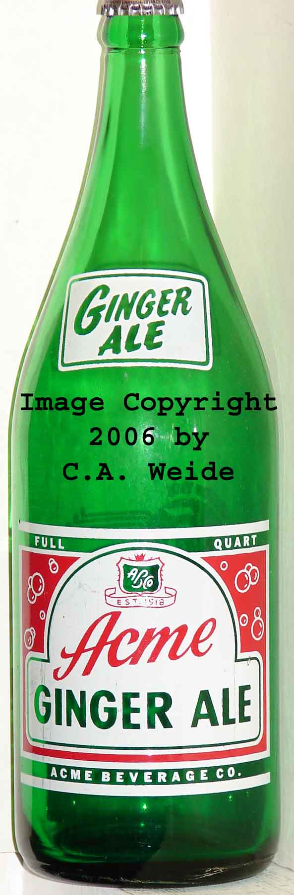 green DIXIE SPRING of DICKSON CITY,PA 32 oz ACL vintage ACL Soda Pop Bottle 